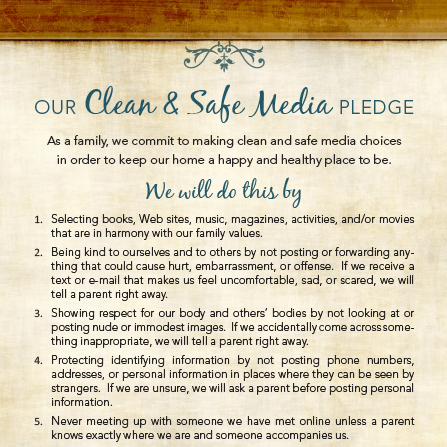 Our Clean & Safe Media Pledge” by Jill Manning and Deseret Book